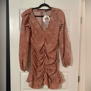 Boohoo Pink Polka Dot Dress